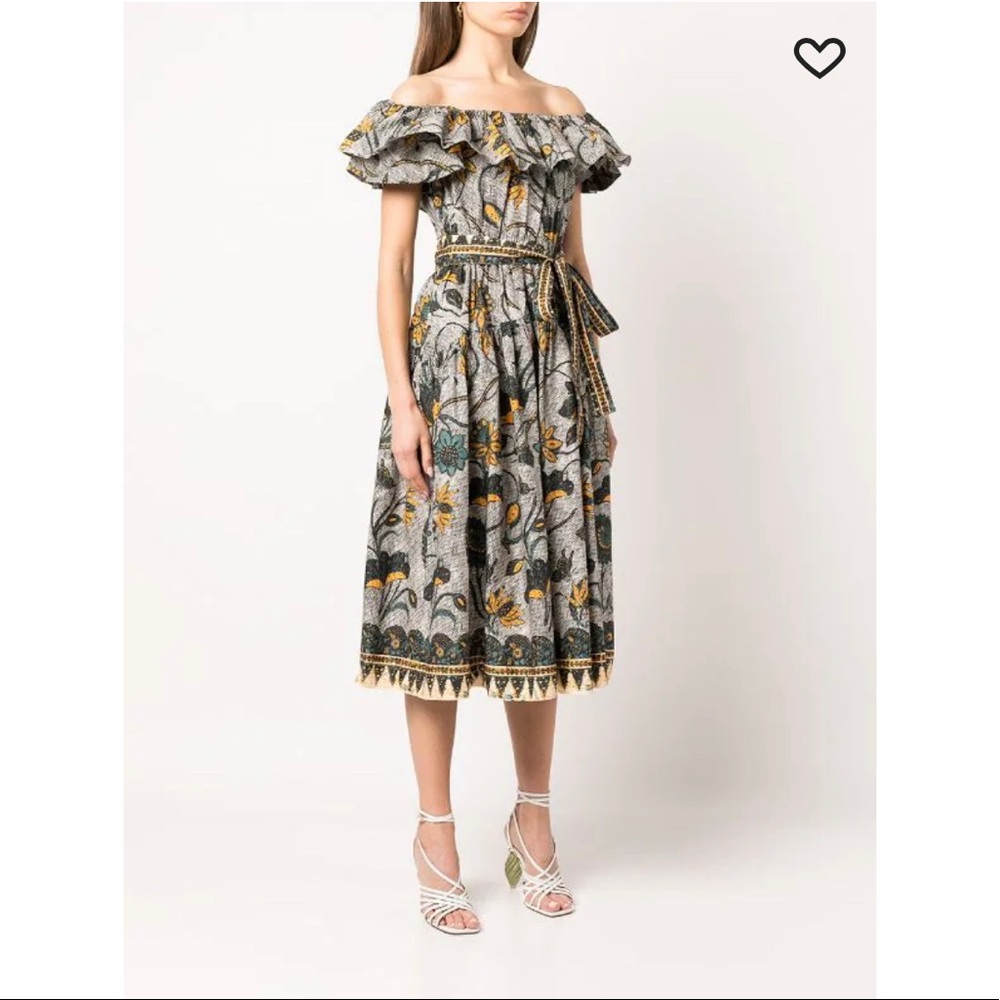 Ulla Johnson Amira Botanical Print Cotton Dress Size 4 in Portofino